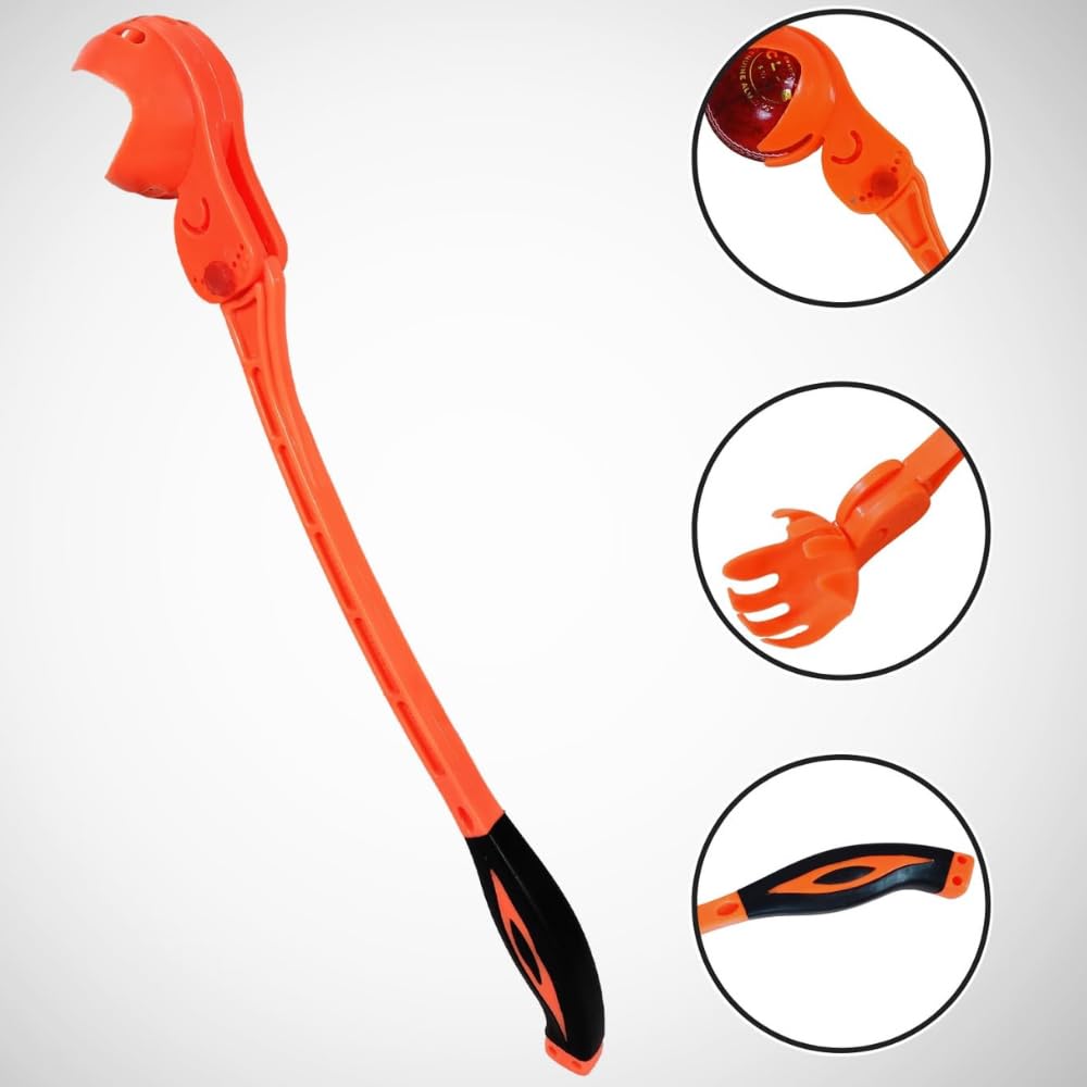 Sujata Sports Cricket Sidearm Plastic Ball Thrower Adjustable Orange | Fast Bowling Training Tool | Leather Cricket Ball Thrower for Practice Matches Nets Coaching Use 2