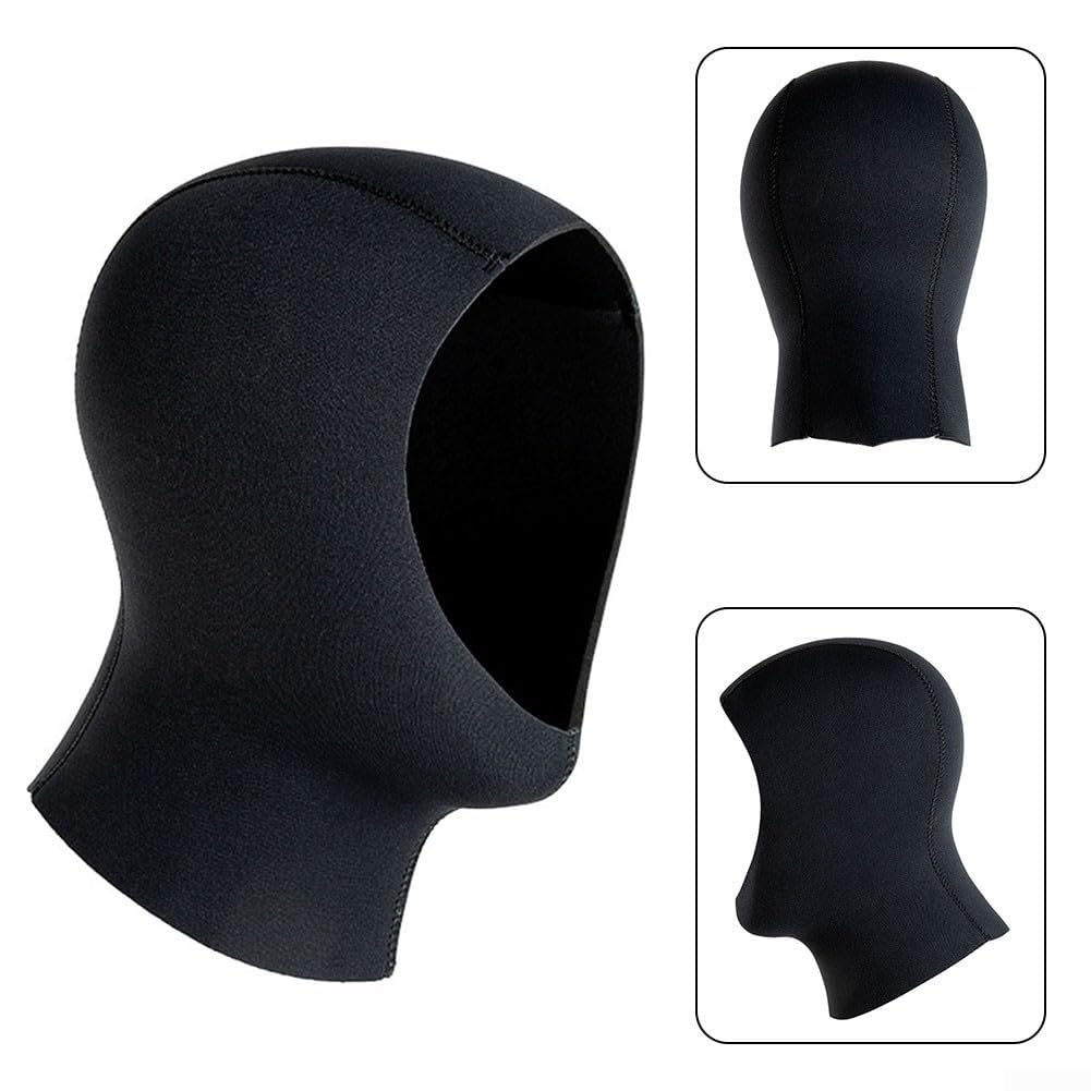 Cappuccio in Neoprene 3 mm 5 mm per Immersioni Subacquee Snorkeling Surf Nuoto L/XL Nero