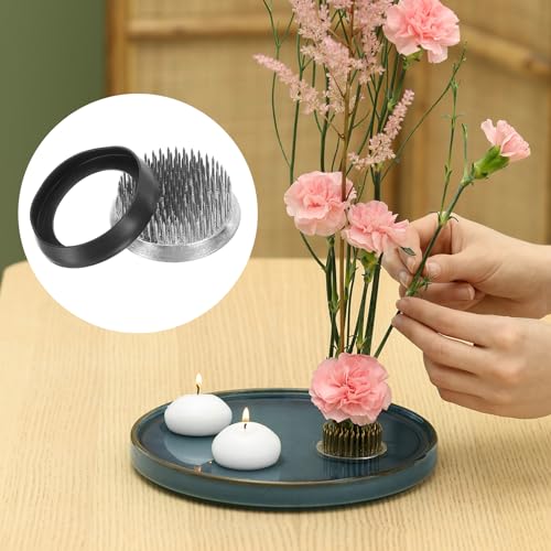 PATIKIL 2.4" Flower Frogs Ikebana Kenzan, Flower Arranger Tool Stainless Floral Frog Pin Holder for Vase Flower Arrangement Silver Tone - Image 4