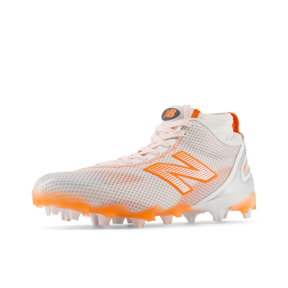 New Balance Men's Freezelx V5 Lacrosse Shoe, White/Orange, 10.5