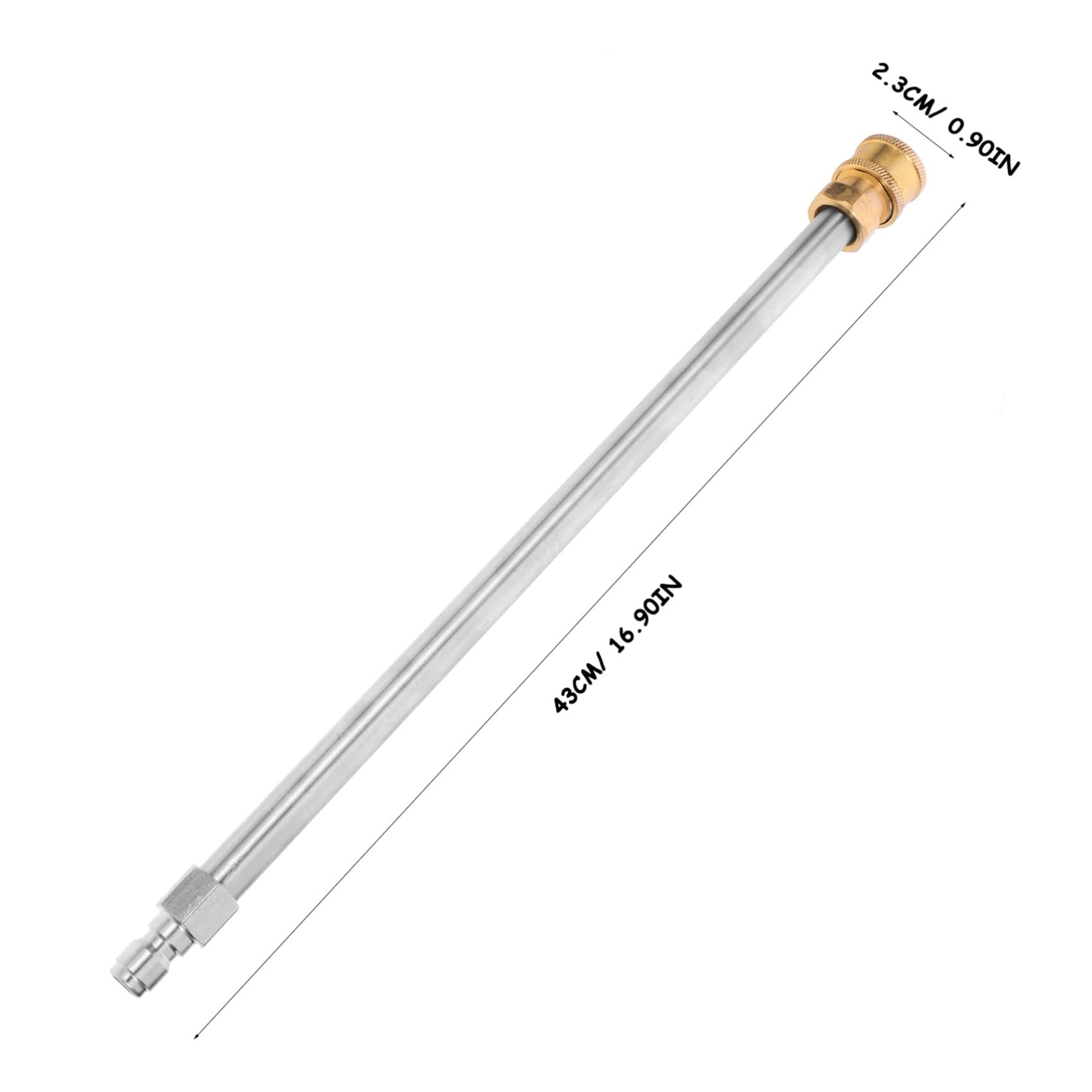 Varilla de Extensión de Alta Presión para Hidrolimpiadora, Acero Inoxidable y Cobre, Compatible 17 Pulgadas, Adecuado para Trabajos de Limpieza, Paquete de 2 Piezas