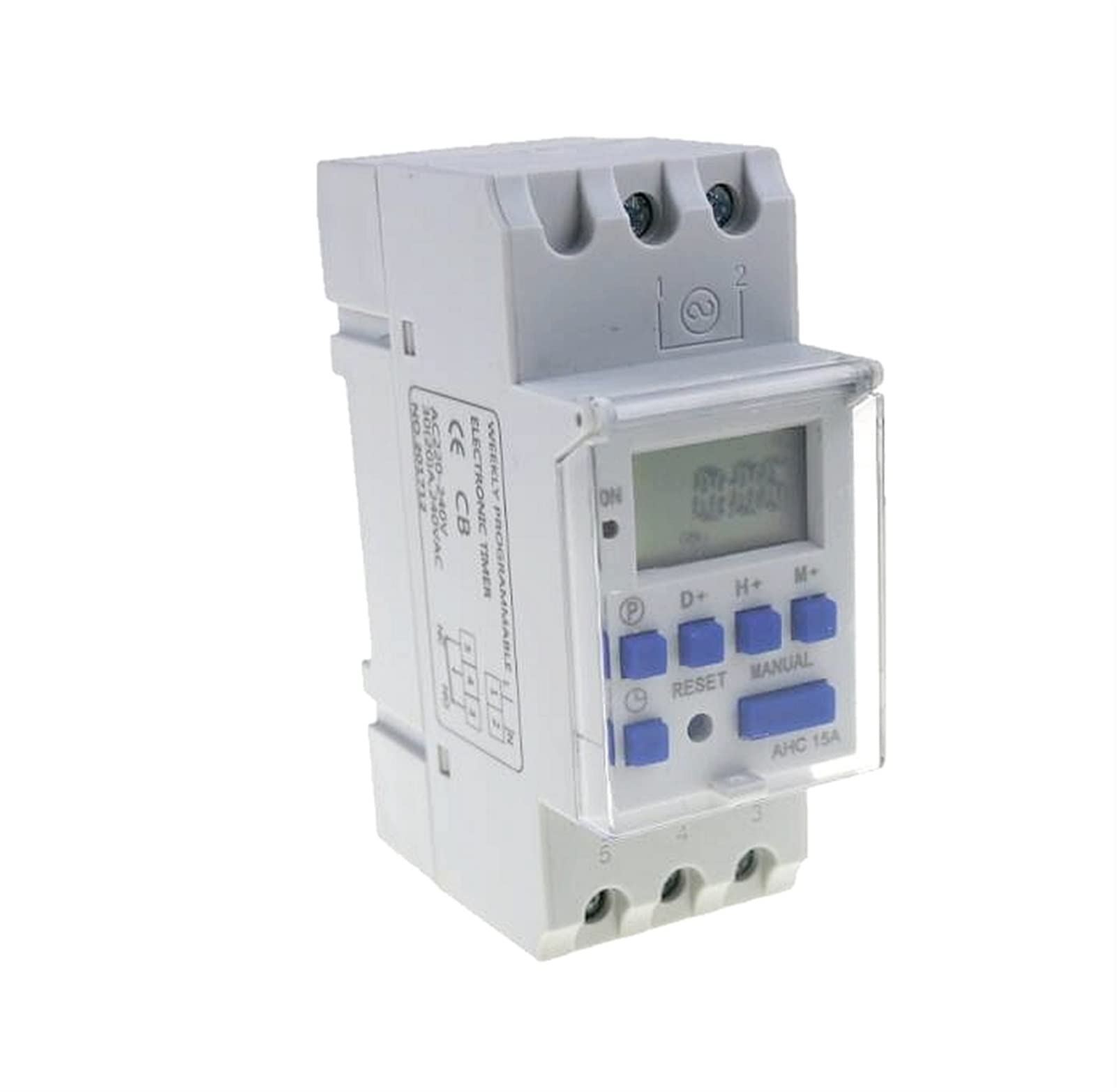 20pcs THC15A Din Rail Temporizador Relé Temporizador Interruptores de Tiempo Programable Semanal Interruptor táctil Electrónico Bell Ring Dispositivo (Color: Azul Press, Tamaño: 12V DC)