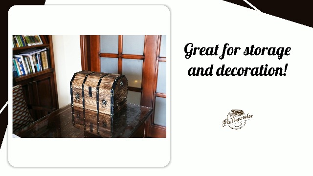 Amazon.com: Vintiquewise Wooden Treasure Chest Trunk Vintage-Style