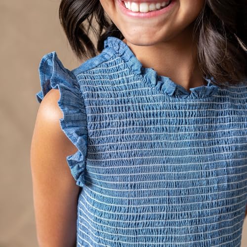 Hope & Henry Girls' Short Sleeve Tie-Waist Knit Dress4