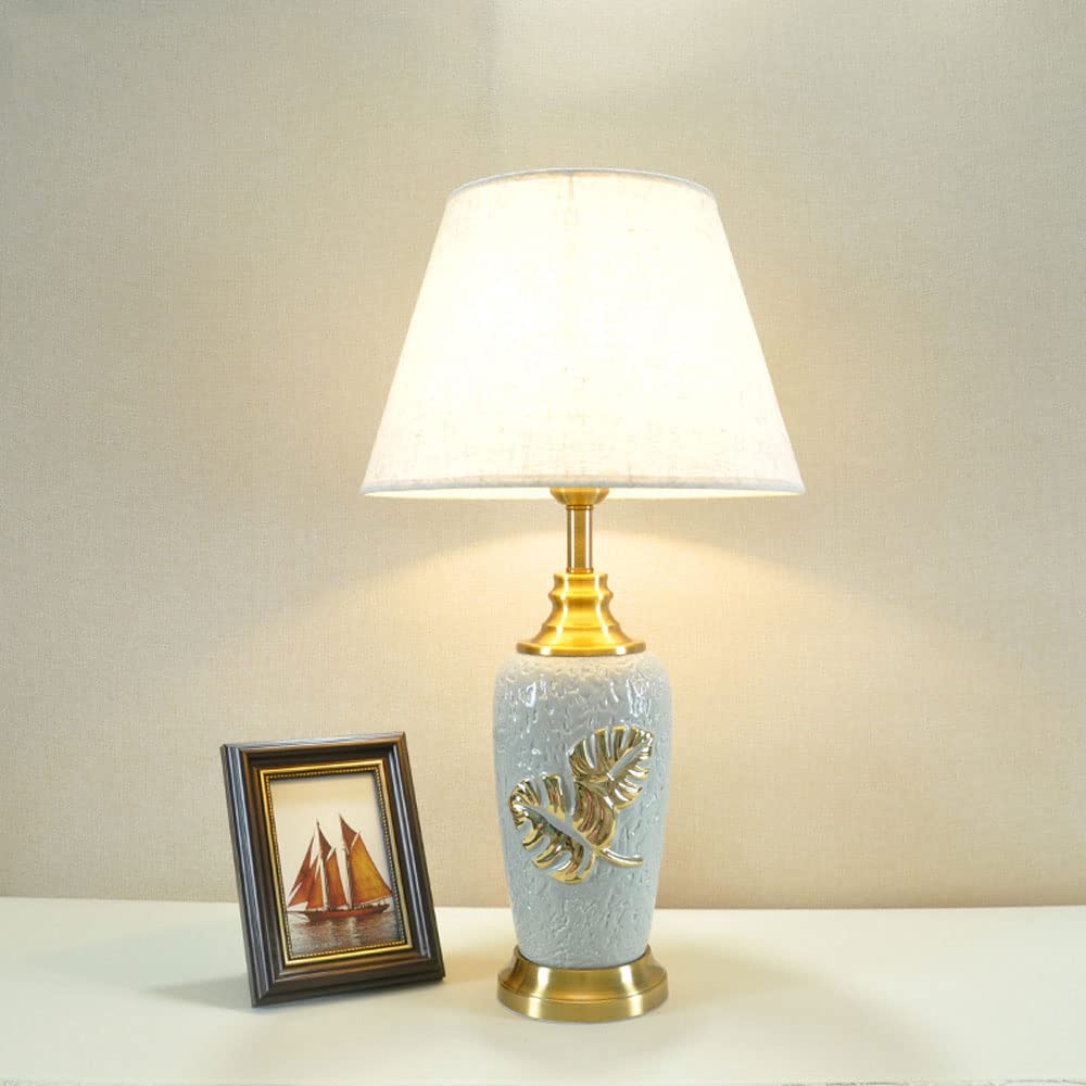 Lampada da tavolo in ceramica da 21 pollici Comodino classico comodino comodino per camera da letto ufficio college libreria, camera da letto comodino comodino lampada da tavolo lampade da