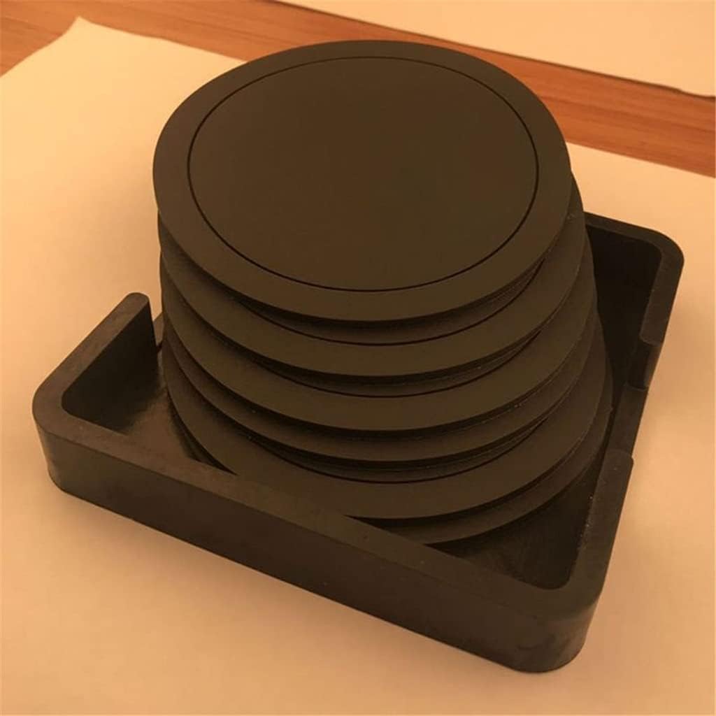 7pcs Non-Slip Table Coaster Set Heat Resistant Silicone Mat Drink Glass Coasters Kitchen Accessories Coffee Placemat(D)