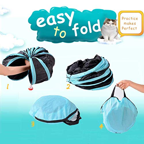 Image of Bemodst S-Type 5 Way Cat Tunnel, 2 /3 /4 /5 Way Collapsible S-Shape Small Animal Tubes Kitty Tunnels Interactive Maze House Toy with Storage Bag for Kitten Puppy Rabbit Guinea Pig (5-Way)