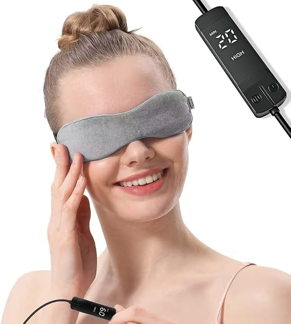 Aroma Season Heated Eye Mask for Blepharitis and Dry Eyes Treatment, Warm Therapy to Unclog Glands, Relieve Stye Eye, Dry Eye Syndrome and MGD (Gray)