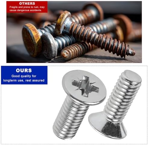CCHRN 4 PCS Stainless Steel Brake Disc Rotor Screws, 93600-06014-0H Front Rear Brake Disc Retaining Screws Replacement, Rotor Retaining Hardware Bolts Fits Accord Civic Odyssey CR-Z MDX - 3