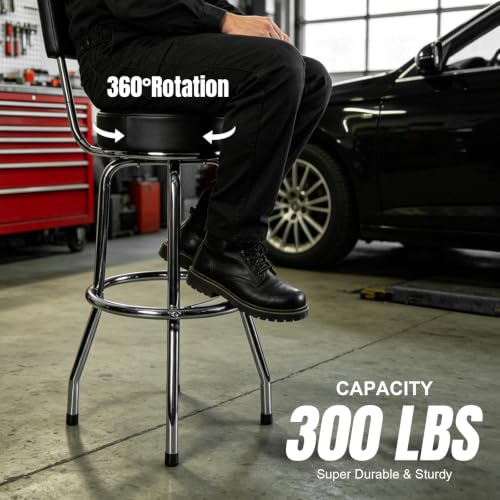 Image of Big RED Swivel Bar Stool with Backrest