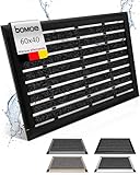 BOMOE paillasson en Aluminium 40x60 cm AluGant Porte Principale Paillasson avec caoutchuc – Paillasson Aluminium – Paillasson Exterieur et collecteur de saleté Interieure Anthracite