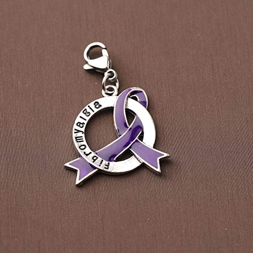 CENWA Fibromyalgia Purple Ribbon Charm Zipper Pull Fibromyalgia Awareness Gift Fibromyalgia Jewelry2
