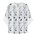 Women's 3/4 Sleeve Tops Eyelet Dressy Casual V Neck Blouses T Shirts Flowy Shirts Ruffles Hem Trendy Elegant Blouse