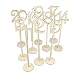 NUOLUX 11-20 Wooden Table Numbers with Holder Base for Wedding or Home Decoration 10pcs(Wood Color)