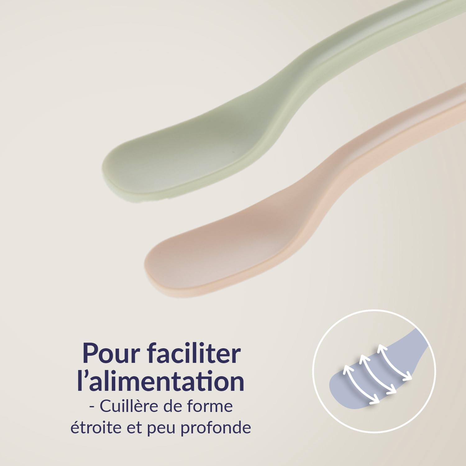 Difrax LOVI - Primeras cucharas de alimentación para bebé, 2 piezas - Rosa - Ergonómicas, fáciles de sostener y perfectas para comenzar los alimentos sólidos de forma segura