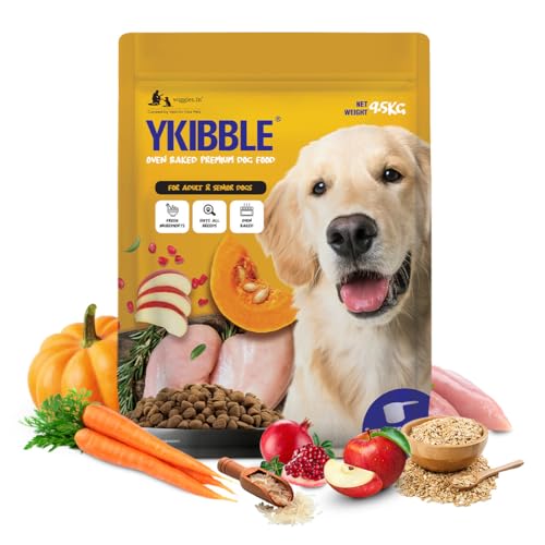 Image of WIGGLES Ykibble Dog Food Adult Pet, 9.5 kg - Oven Baked Nutritionally Balanced Food - Chicken, Vegetables, Vitamins & Minerals
