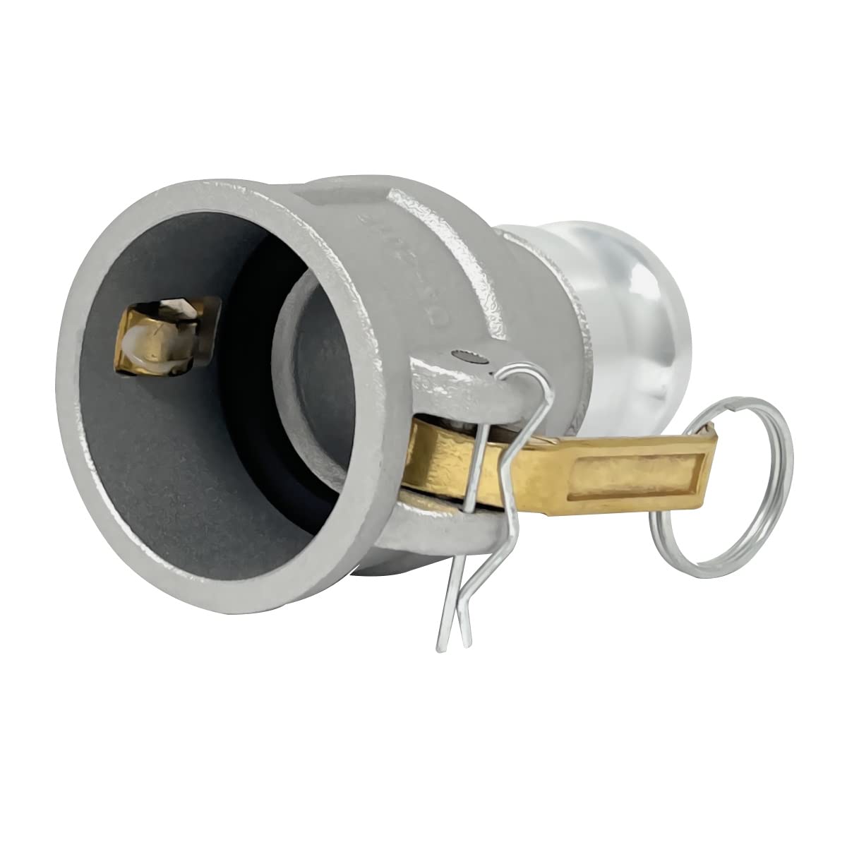 Gloxco Acoplamiento de manguera de leva y ranura de aluminio, reductor, Camlock hembra de 2 pulgadas x Camlock macho de 1.5 pulgadas (CAM-2015-DA-AL)