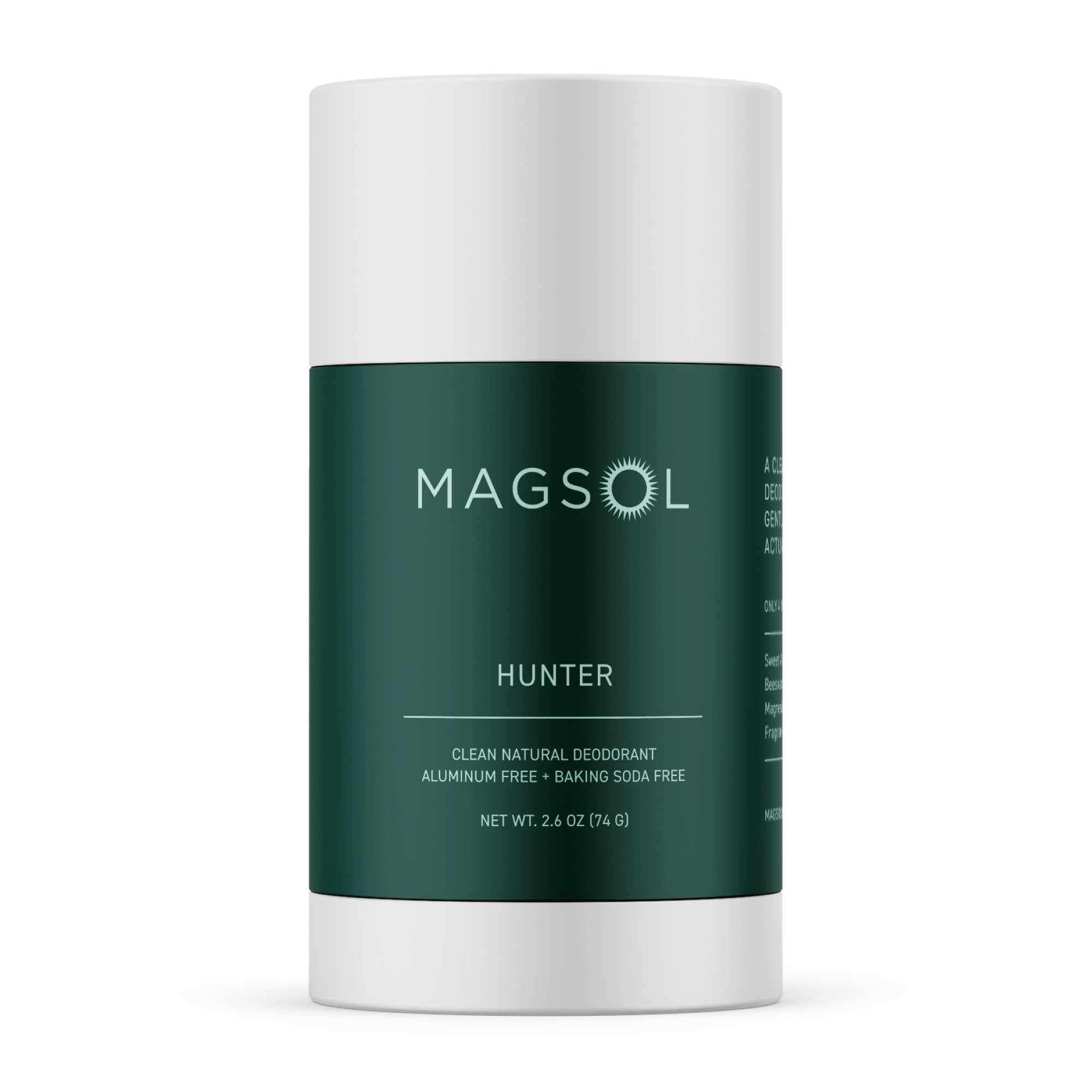 MagSol Organics MAGSOL Natural Deodorant for Men & Women Aluminum Free Deodorant Gentle on Skin with Sweet Almond Oil & Beeswax Baking Soda Free Paraben & Pthalate Free (Hunter)