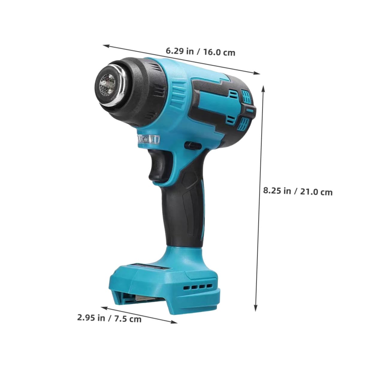 SHINEOFI Soffiatore Di Calore Senza Fili Utensile Ad Aria Calda Con Ugelli Compatibili Con Batteria 18v Per Riscaldamento Rapido Utilizzo Versatile Casa Garage Esterni Tubi Termoretraibili