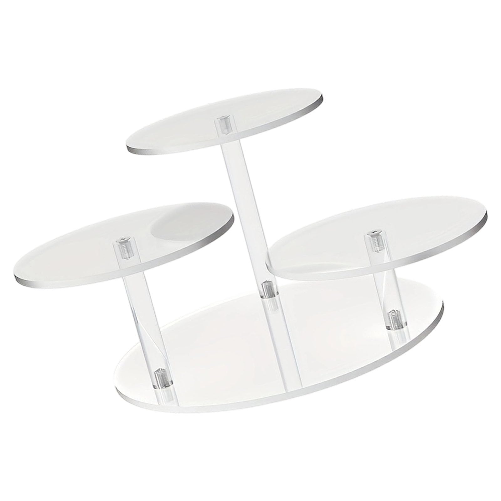 Whoasyst 3 Tiers Clear Acrylic Display Shelf for Plant Cosmetics with 4Mm Thick Structure and Toolless Assembly Clear Storage Shelf