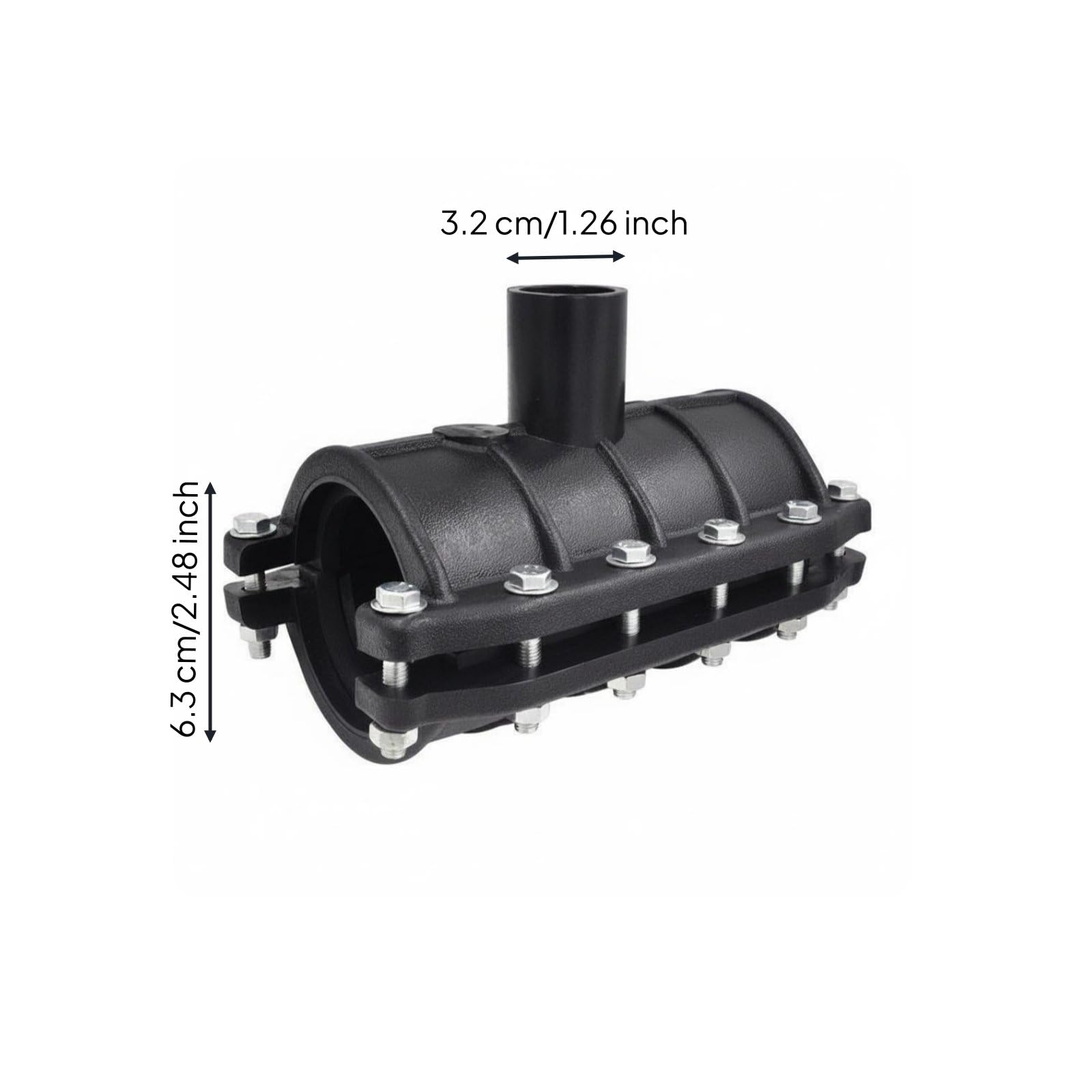 Giunto di Riparazione Tubazioni Raccordo Riparazione Tubo Fascetta Riparazione Condotto Collare Riparazione Perdite in HDPE per Emergenze su Linee in, 63 32, Raccordo Pe Allarg.