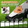 Litheli Lawn Mower 16'' Electric Lawn Mower for Yards Garden, Lightweight Cordless Lawn Mower with 6-Position Height Adjustment, 2 * 20V 4.0Ah Battery Included