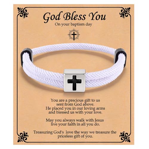 Pulsera trenzada cruz TempBeau para hombres y mujeres miniatura 1