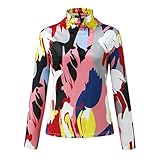 Womens Fleece Lined Turtleneck Sweatshirts Winter Keep Warm Cozy Woolen Long Sleeve Floral Print...