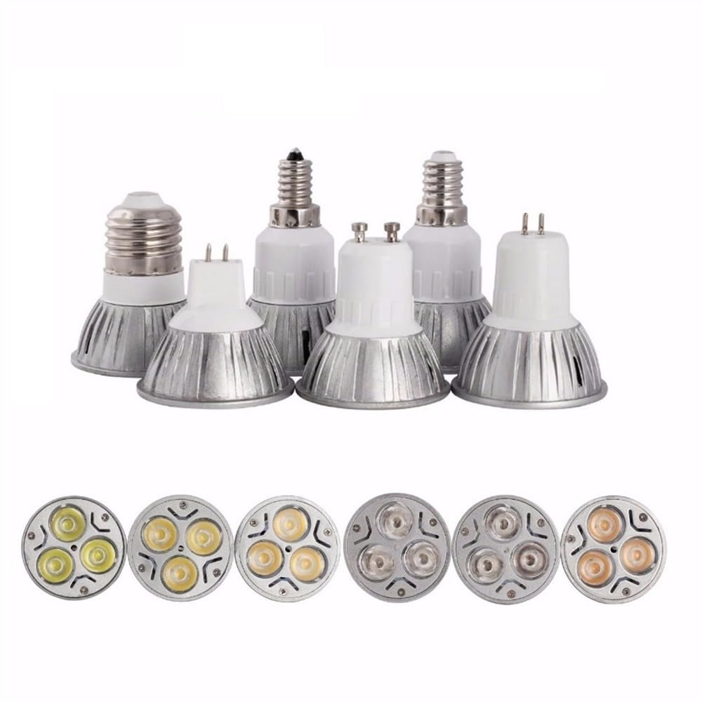 Luci, Confezione da 6, Lampadina LED, AC85-265V E27/E14/GU10/GU5.3 3W, faretto 7 Colori MR16 DC12V, lampadine per Uso Domestico
