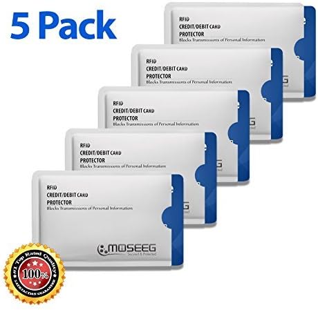 RFID Sleeves for Credit Cards, Pack of 5 (RF5)