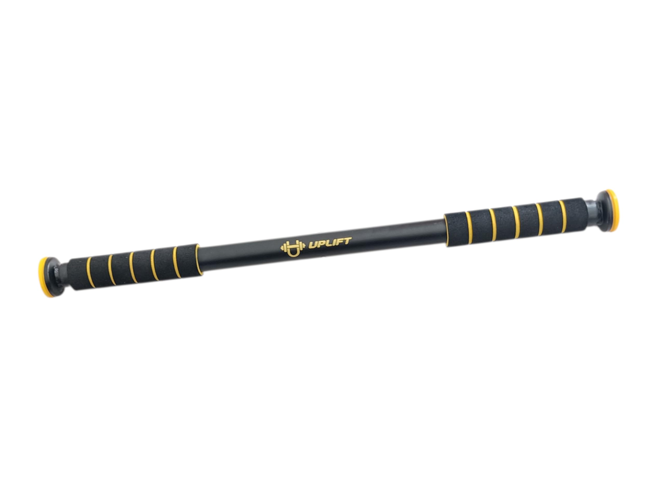 UPLIFT Adjustable Pull Up Bar for Home (62–100cm) | No Screw Doorway Exercise Rod | Anti Skid Grip, 100kg Capacity | Multifunctional Home Gym Equipment for Men, Women & Kids (Black/Yellow)