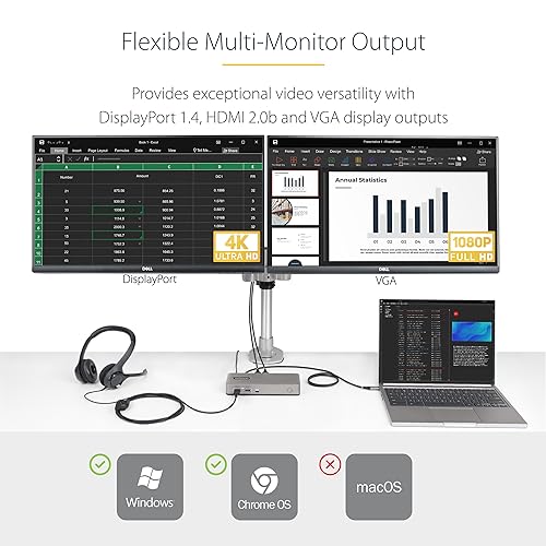 Station d'accueil USB-C double moniteur StarTech 4K 60Hz - 5