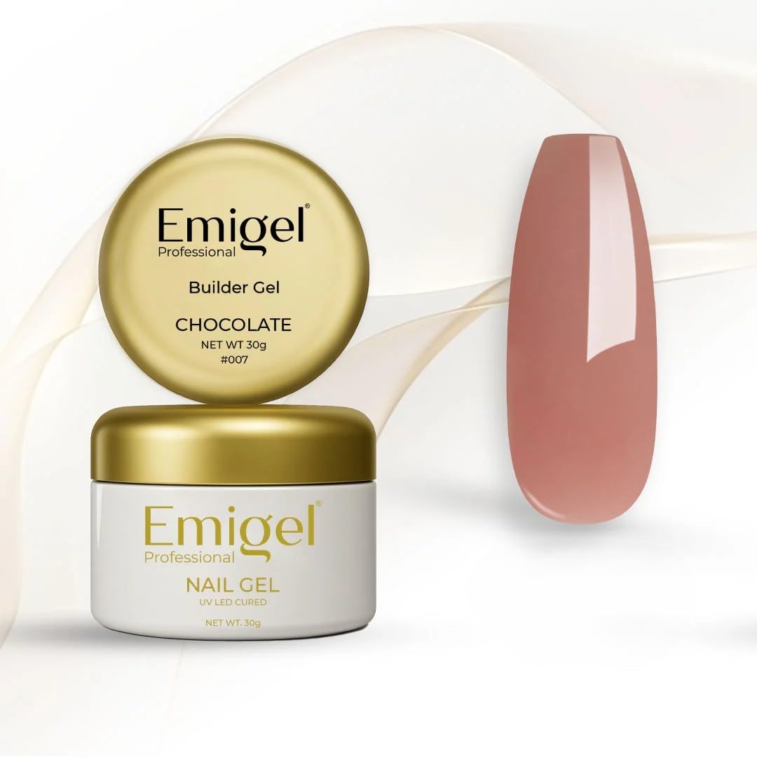 Emigel - Builder Gel - Chocolate Brown | Nail Extension & Overlay Gel for Strong, Long-Lasting Nails designs | Cures quickly under UV or LED lamps (30 gm)-image-8