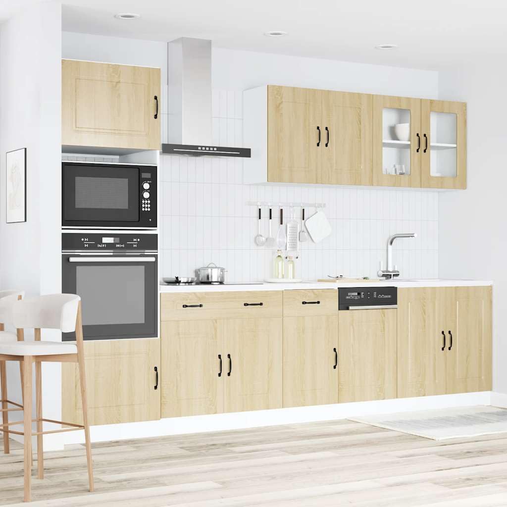 Armadi da cucina Armadi per sala da pranzoSet Mobili da Cucina 7 pz Kalmar Rovere Sonoma in TruciolatoAdatto per cucina sala da pranzo balcone