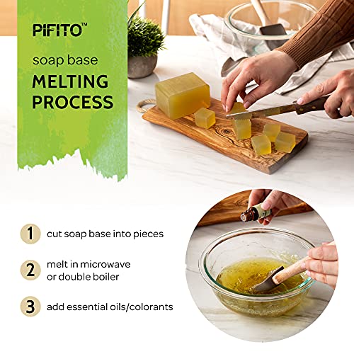 Pifito Hemp Seed Oil Melt And Pour Soap Base (2 Lb) │ Premium 100% Natural Glycerin Soap Base │ Luxurious Soap Making Supplies #TOP4