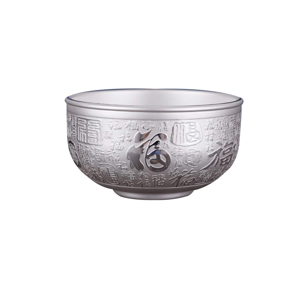 Bols à Grains en Argent Sterling, Bols à salades, Bols à Soupe, Bols de Riz, Bols de pâtes, Bols de Desserts, Bols de Fruits, Vaisselle en Argent de qualité Alimentaire,Blessing 280ML