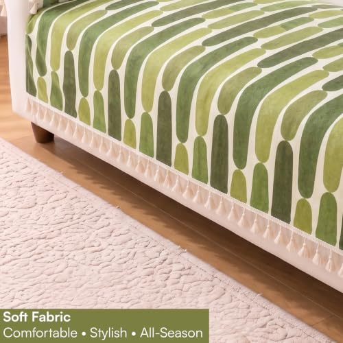 Image of House of Quirk AAGAN Series 4 Seater Sofa Cover Set with Frill - Mehrab