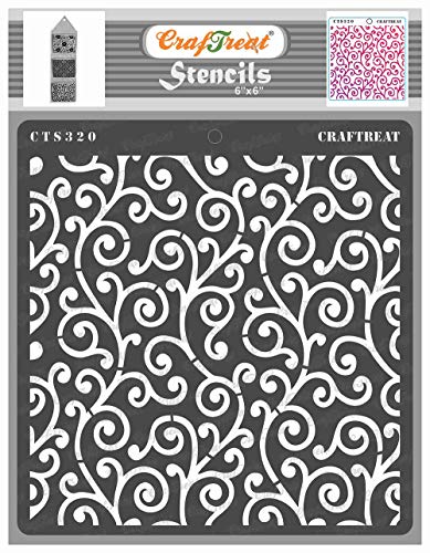 Craftreat Pattern Stencils for Craft and Art – Swirly Swirls – 6X6 Inches – Reusable DIY Stencils for Painting – Pattern Stencils for Art and Design – Swirl Stencils Craftreat Pattern Stencils for Craft and Art – Swirly Swirls – 6X6 Inches – Reusable DIY Stencils for Painting – Pattern Stencils for Art and Design – Swirl Stencils
