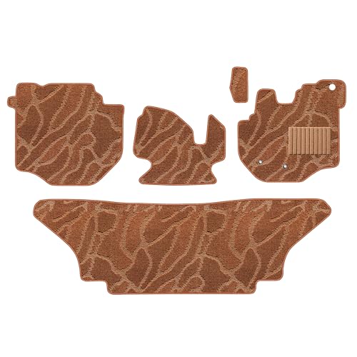 Aviles ハイエース バン 200系 フロアマット【16色から選択】(4 前期 S-GL 標準幅,06:ウェーブ × ブラウン)