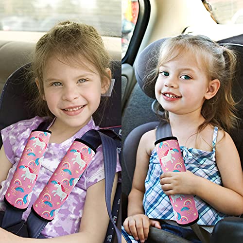 Image of Seat Belt Cover for Kids, Seat Belt Pad for Boys Girls, Car Seat Straps Shoulder Pads for Kids, Kid's Seat Belt Cushion, Shoulder Strap Pad, 1 Piece (Unicorn)