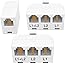 NECABLES (2+1Pack) 2pcs Phone Jack Splitter 2 Line Adapter 1 Male to 3 Females (L1, L2, L1+L2) and 1pc Telephone Line Coupler