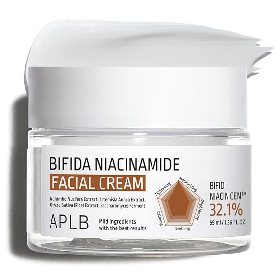 APLB Bifida Niacinamide Facial Cream | BIFID NIACIN CENTM 32.1% 1.86 FL.OZ/Korean Skincare, Antioxidant, Elasticity care, Sensitive skin, Wrinkle care, Revitalize for gentle and improve skin texture