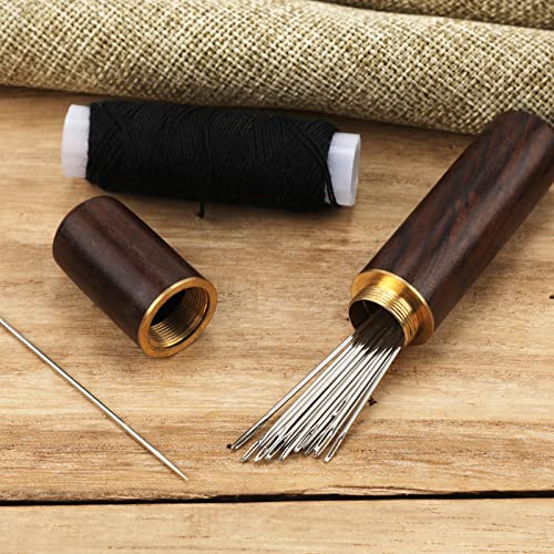 25Pcs Large Eye Sewing Needles, Stainless Steel Sewing Knitting Needles Hand Sewing Needles With Ebony Wooden Needle Box For Sewing Projects (5 Sizes) #TOP3