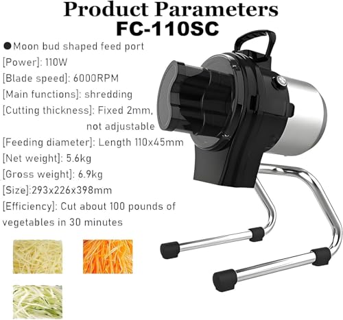 Cortador eléctrico de verduras y cebolla con 6000 rpm miniatura 5