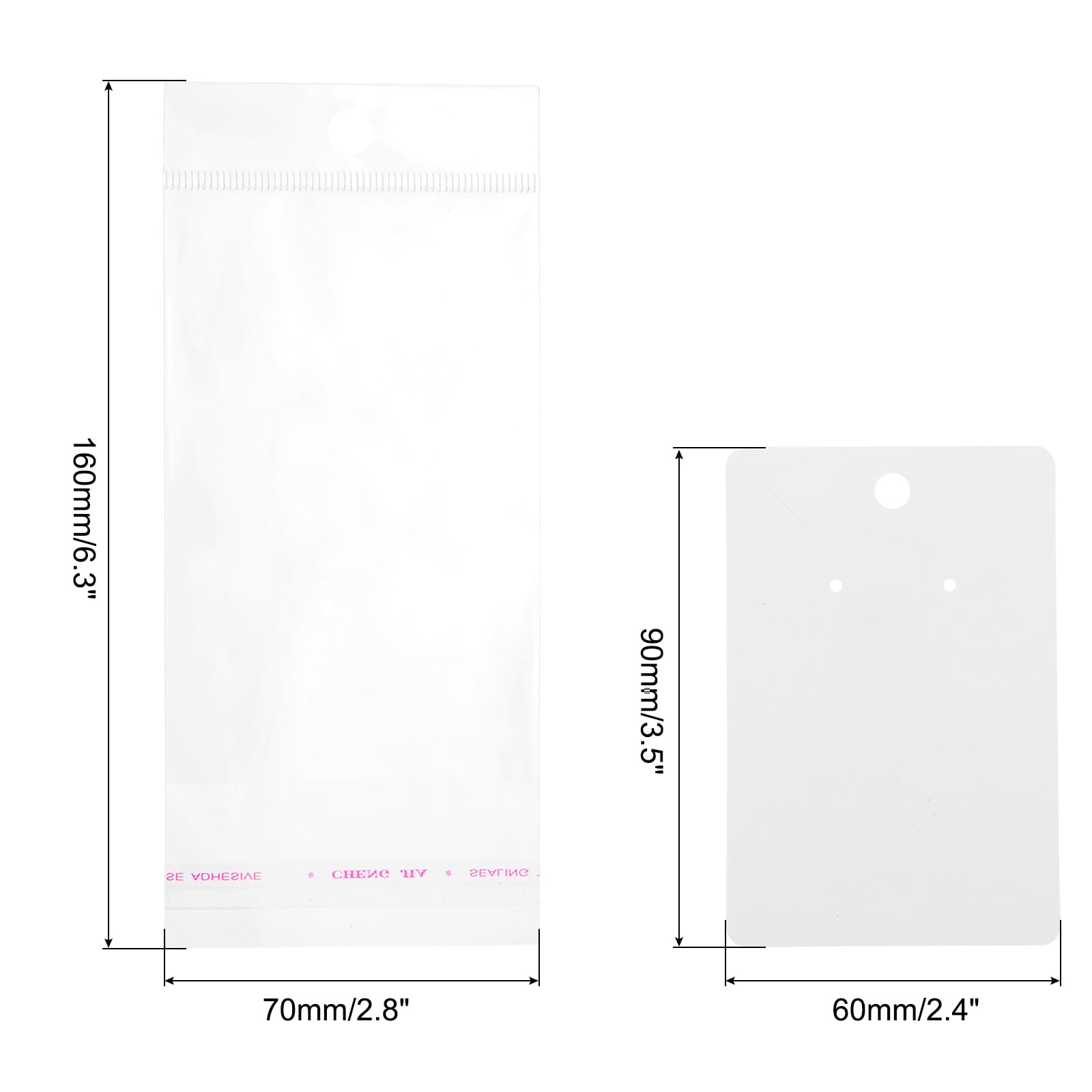 Cartes De Présentation Pour Bijoux - 150 Cartes Avec Sacs - Pour Boucles D'oreilles Et Colliers - Format 90x60 Mm
