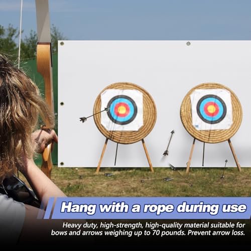 Image of Silipull Archery Backstop Netting Heavy Duty with Rope and Hooks Slingshot Archery Net for Backyard Shooting Accessories