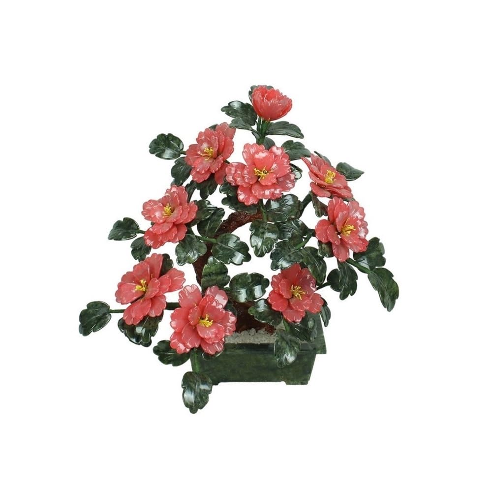 CHENGAIJIAN Artificial Bonsai Tree, Artificial Bonsai Tree - Chinese-style Jade Peony Flower Potted Plants