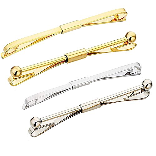 Collar Tie Bars for Men Novelty Men's Tie Pin Set Pack of 4 Gift Boxed