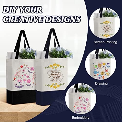 30 Pcs Canvas Tote Bag Bulk Reusable Grocery Shopping Bags