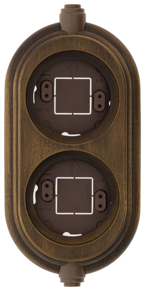 FONTINI GARBY Socle Décoratif Bois Hêtre Vieilli 2 Postes Saillie 2 Liaisons Vertical